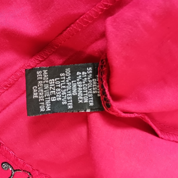 Red Satin W/ Blk & silver Velvet/ Sparkle Design, Strapless w pockets Zipper 9 - Picture 8 of 8